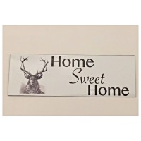 Home Sweet Home Stag Deer Sign Room Wall Plaque or Hanging Shabby House    292045975284